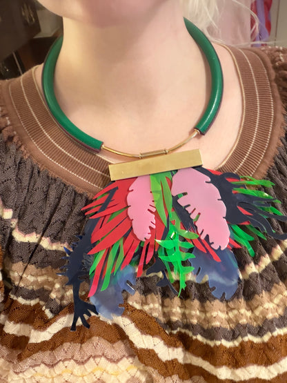 RARE Monumental John Galliano Spring 2015 Runway Leaf Necklace