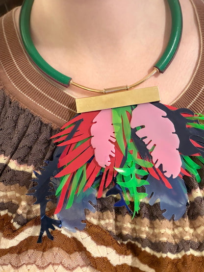RARE Monumental John Galliano Spring 2015 Runway Leaf Necklace