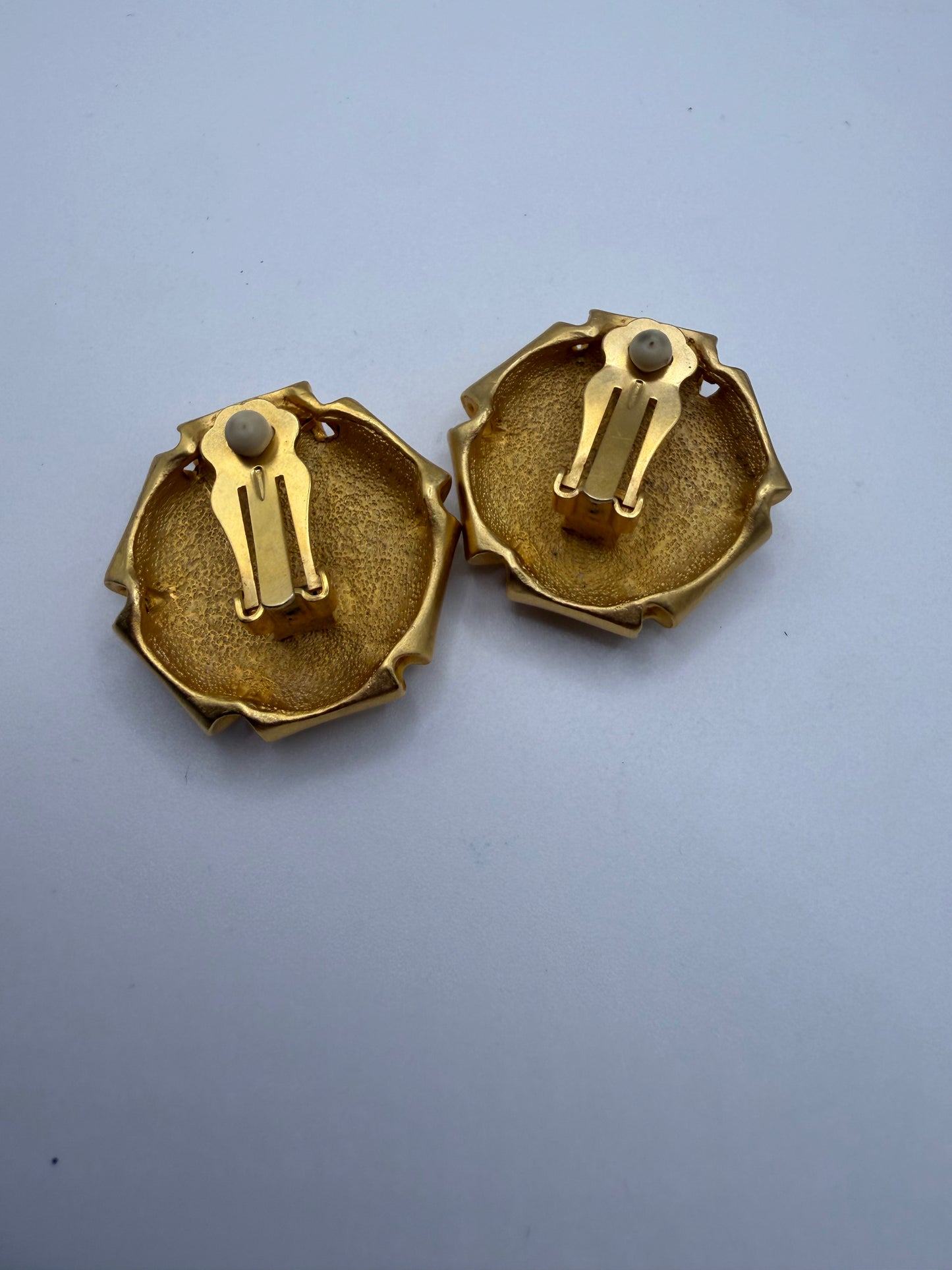 Vintage Matte Gold Origami Knot Dome Earrings