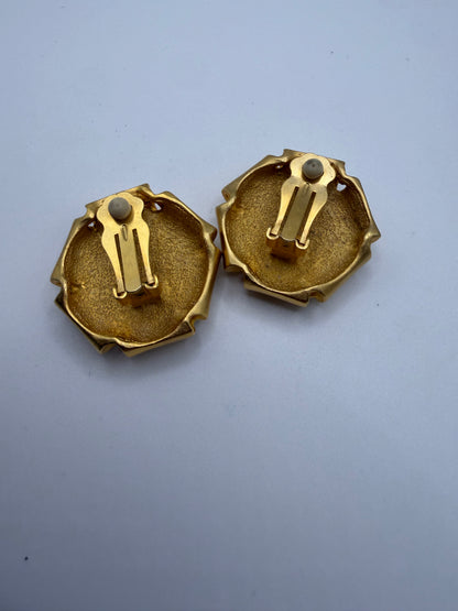 Vintage Matte Gold Origami Knot Dome Earrings