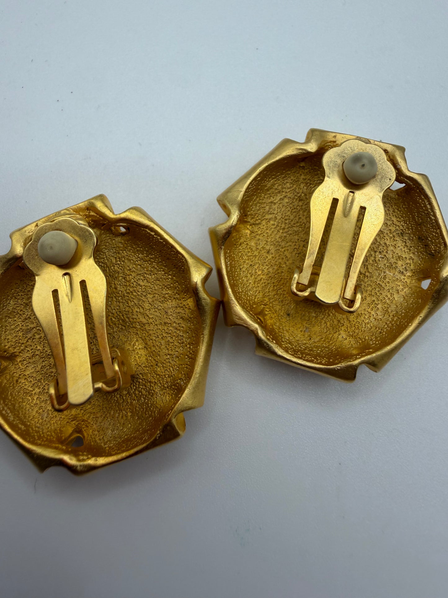 Vintage Matte Gold Origami Knot Dome Earrings