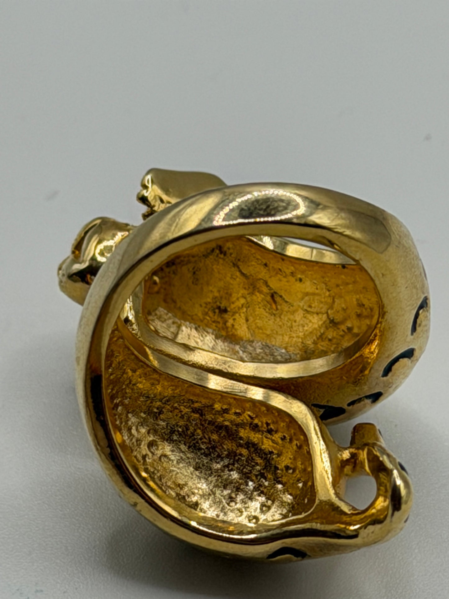 Vintage Oversized Gold Leopard Wrap Ring
