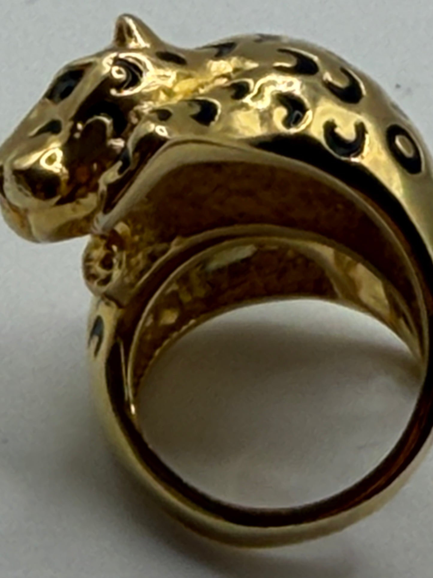 Vintage Oversized Gold Leopard Wrap Ring