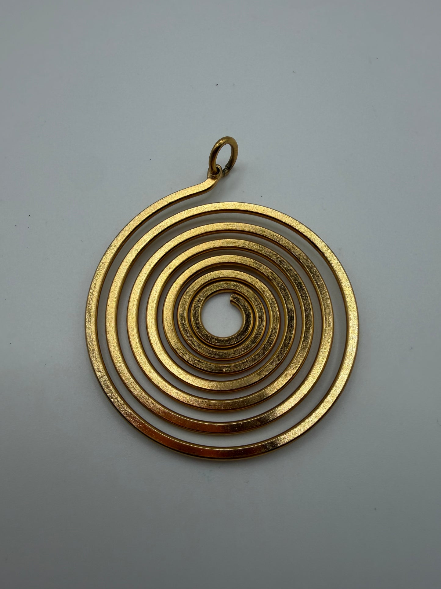 Vintage Gold Textured Spiral Pendant