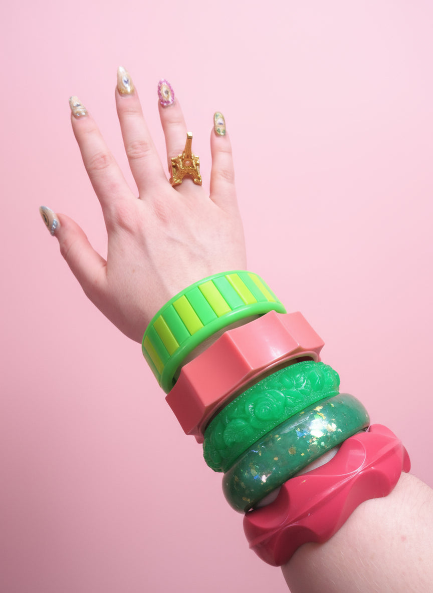 Vintage Western Germany Bangle Stack - 5 Unique Bangles