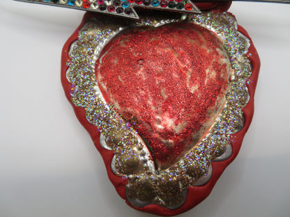 Sue Kreitzman Vintage Electric Heart Early Neckshrine Necklace