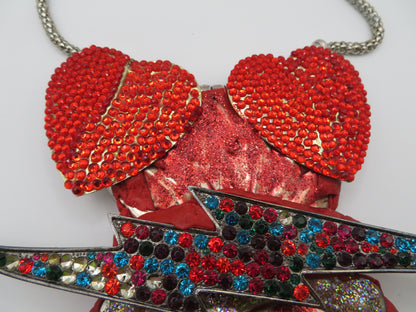 Sue Kreitzman Vintage Electric Heart Early Neckshrine Necklace