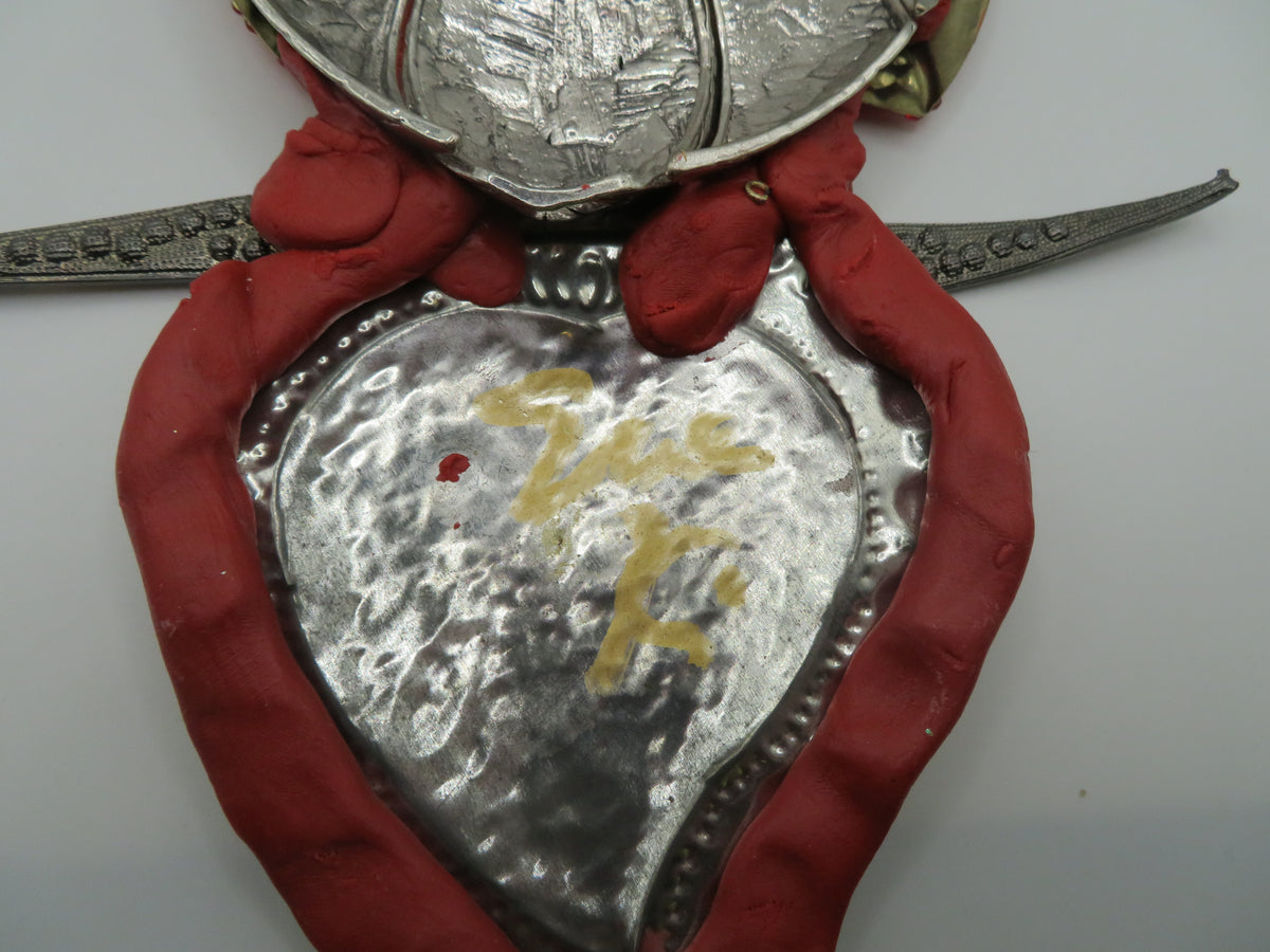 Sue Kreitzman Vintage Electric Heart Early Neckshrine Necklace