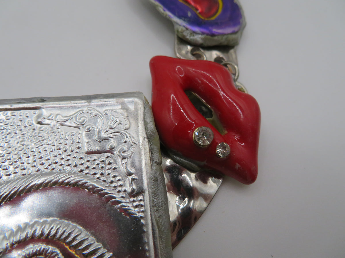 Sue Kreitzman Vintage Face & Hands Early Neckshrine Necklace