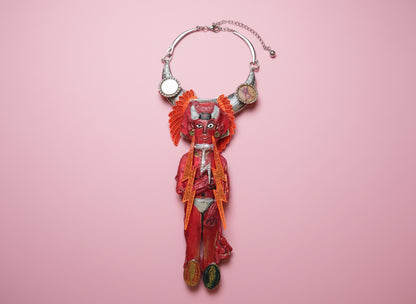 Sue Kreitzman Vintage Devilish Electric Bolt Icon Early Neckshrine Necklace
