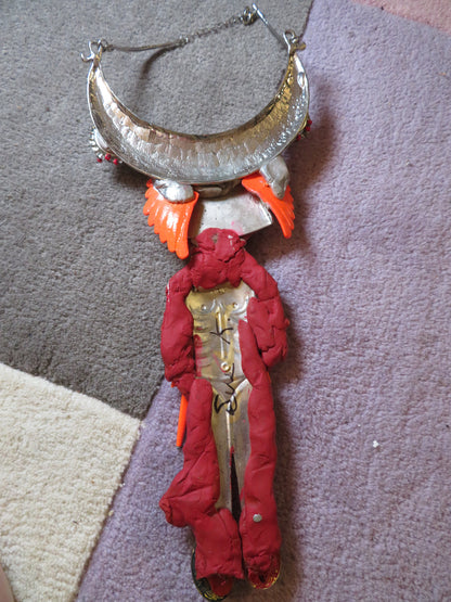 Sue Kreitzman Vintage Devilish Electric Bolt Icon Early Neckshrine Necklace