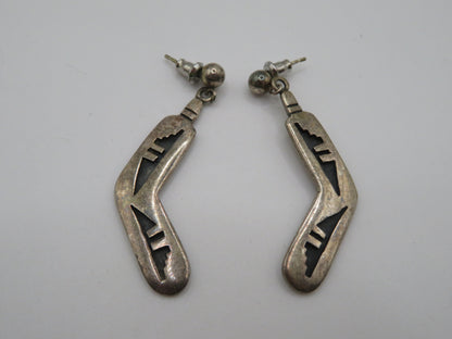 Vintage Hopi Sterling Silver Overlay Earrings