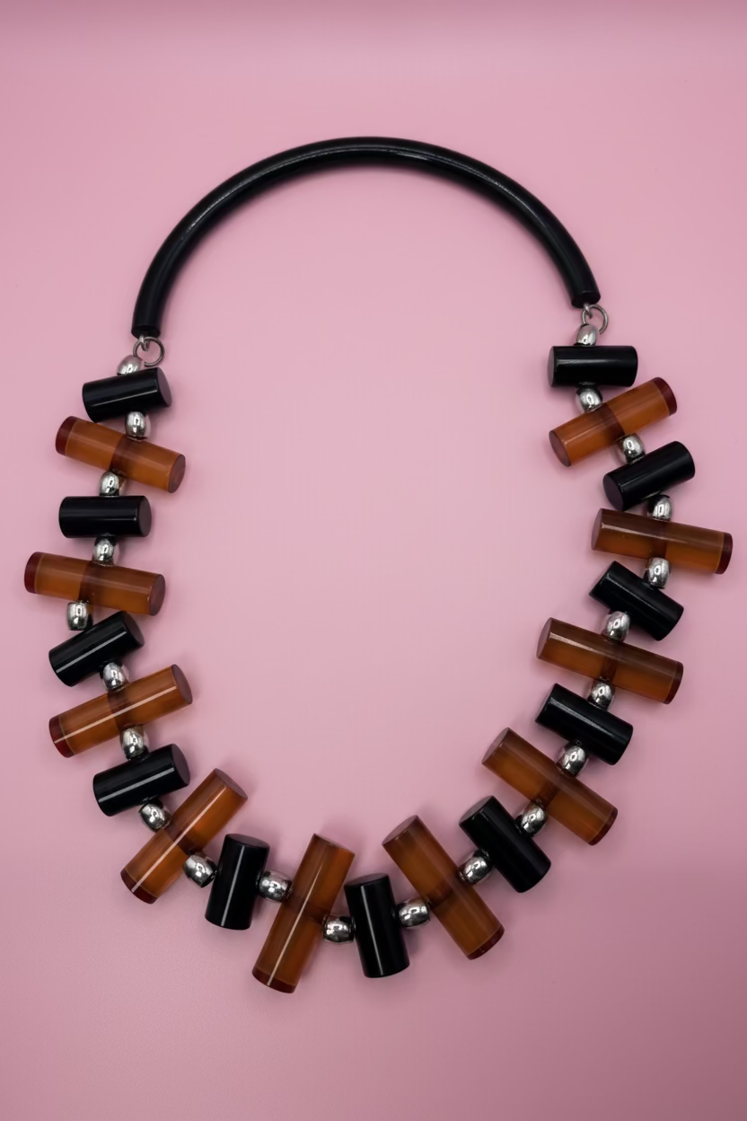 Vintage Judith Hendler Lucite Geometric Statement Necklace