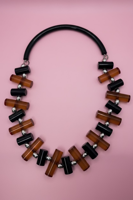 Vintage Judith Hendler Lucite Geometric Statement Necklace