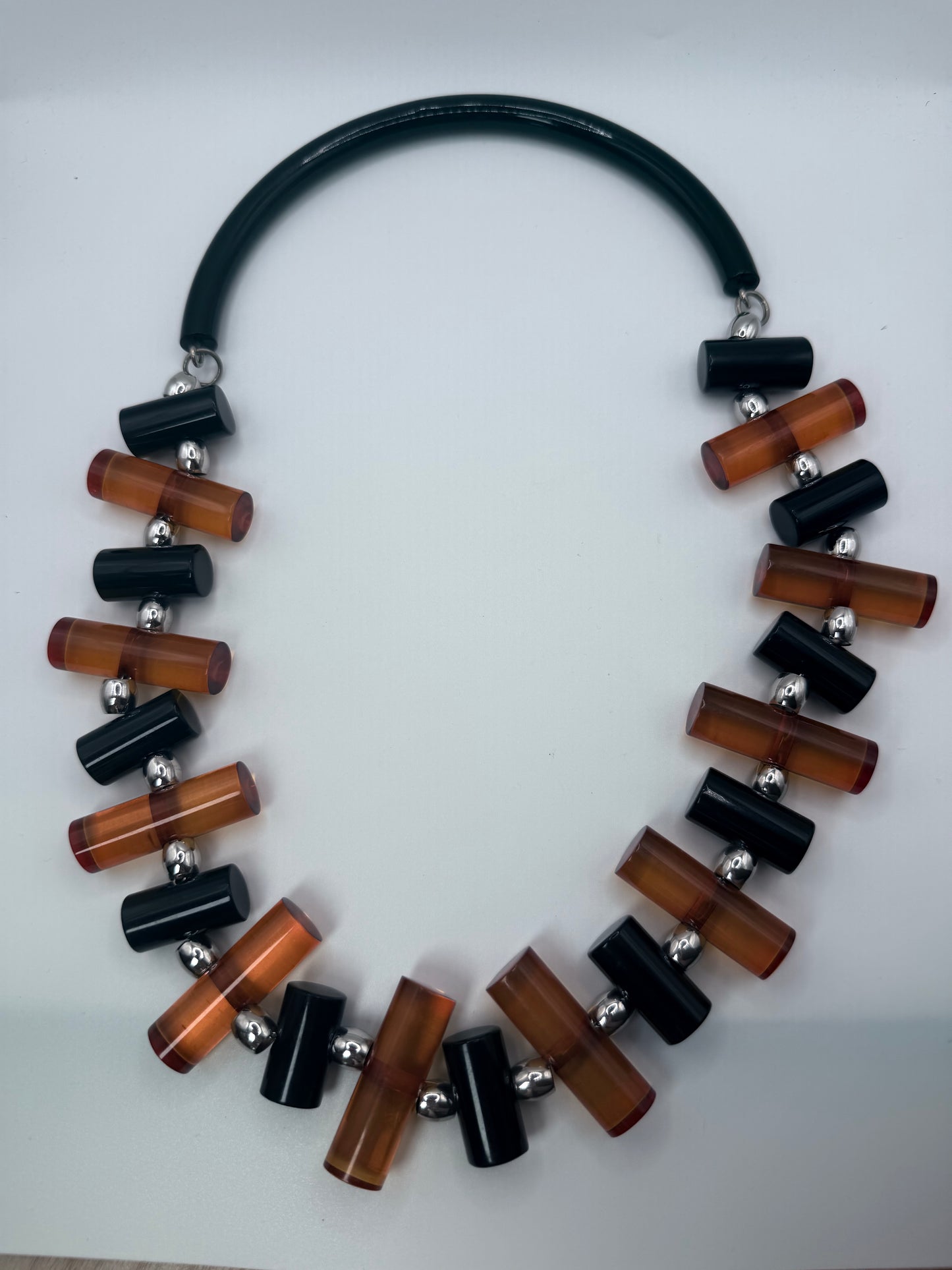 Vintage Judith Hendler Lucite Geometric Statement Necklace