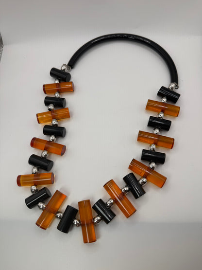 Vintage Judith Hendler Lucite Geometric Statement Necklace