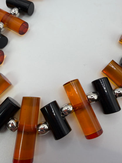 Vintage Judith Hendler Lucite Geometric Statement Necklace