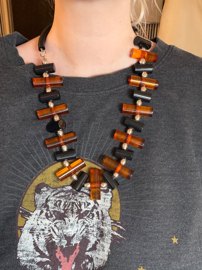 Vintage Judith Hendler Lucite Geometric Statement Necklace