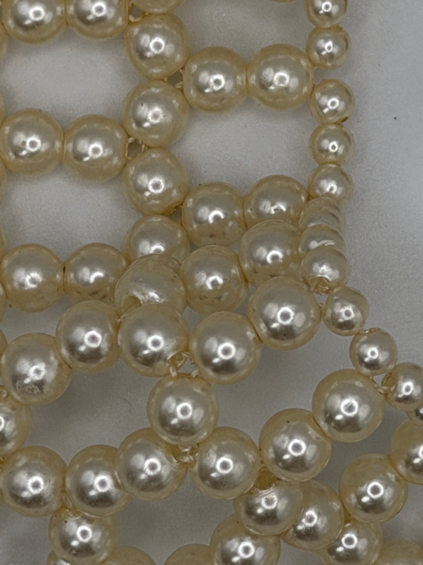 Vintage Oversized Pearl Crystal Lattice Collar Necklace