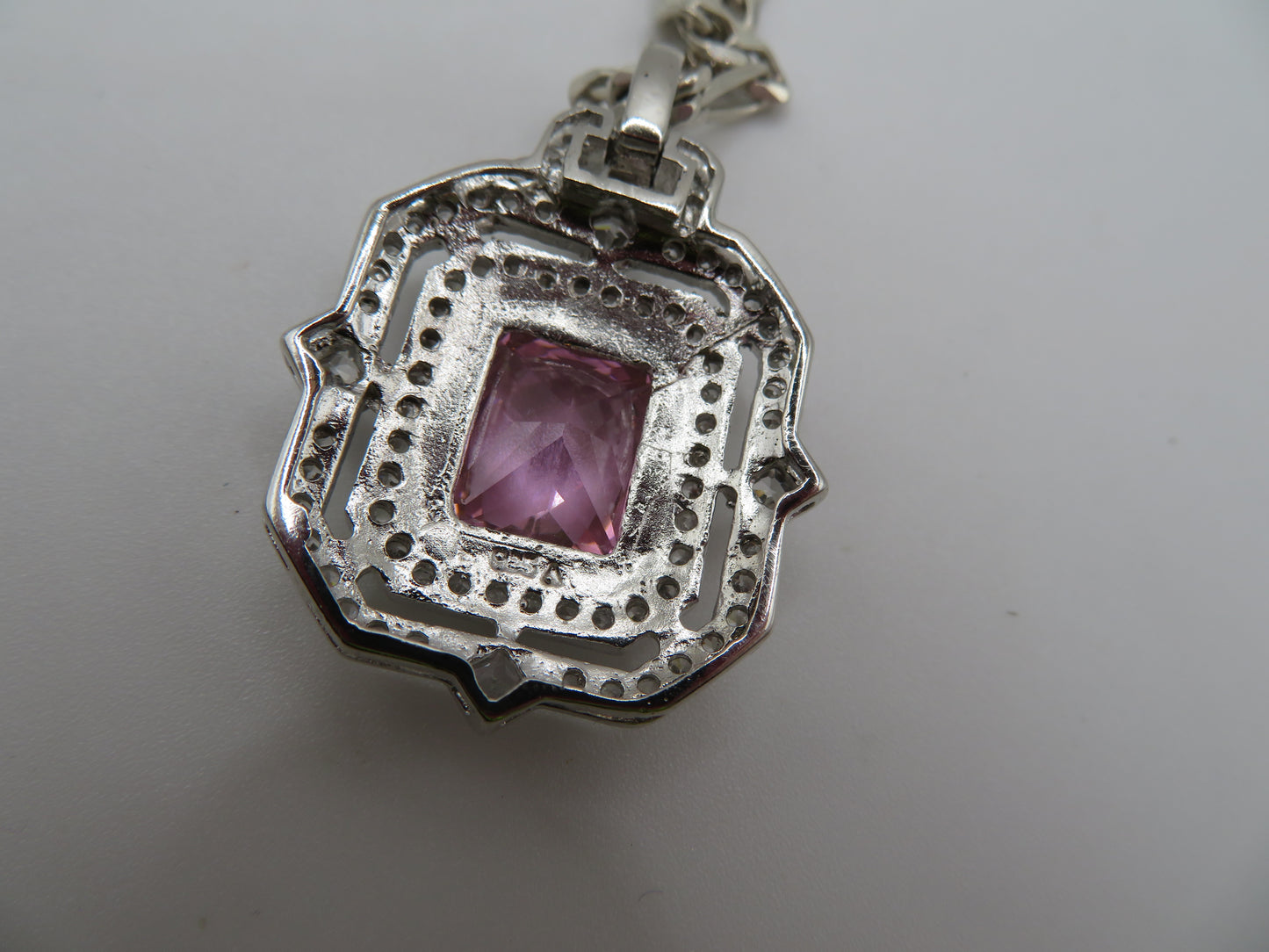 Vintage Sterling Silver Pink Princess Necklace