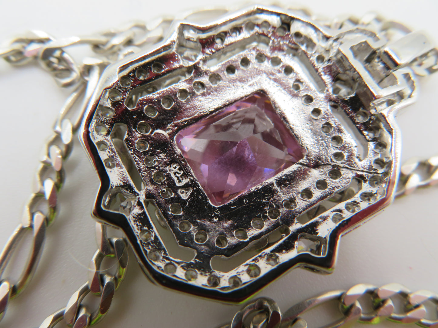 Vintage Sterling Silver Pink Princess Necklace