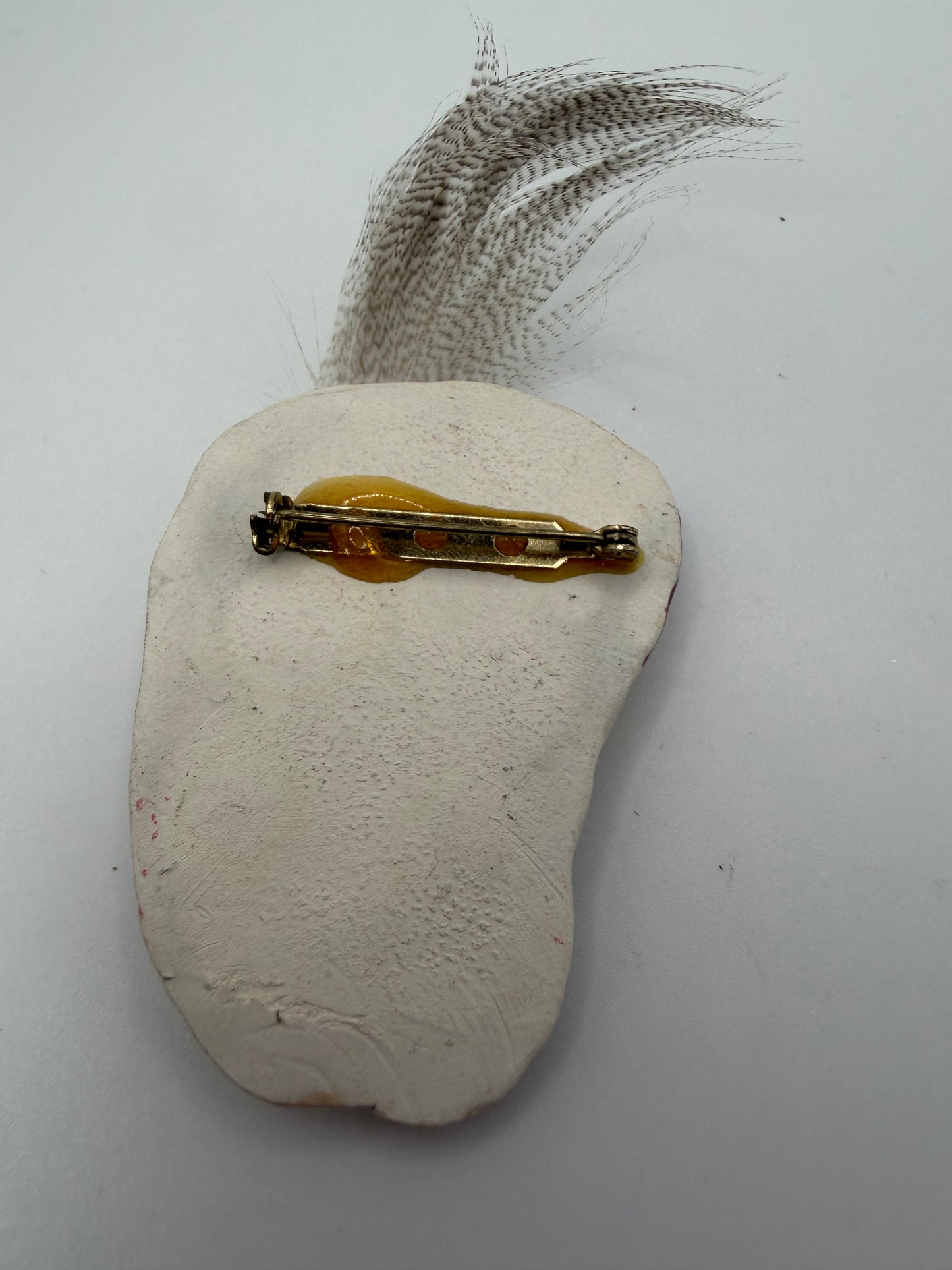 Vintage Ceramic Art Deco Lady Brooch, Artist-Made