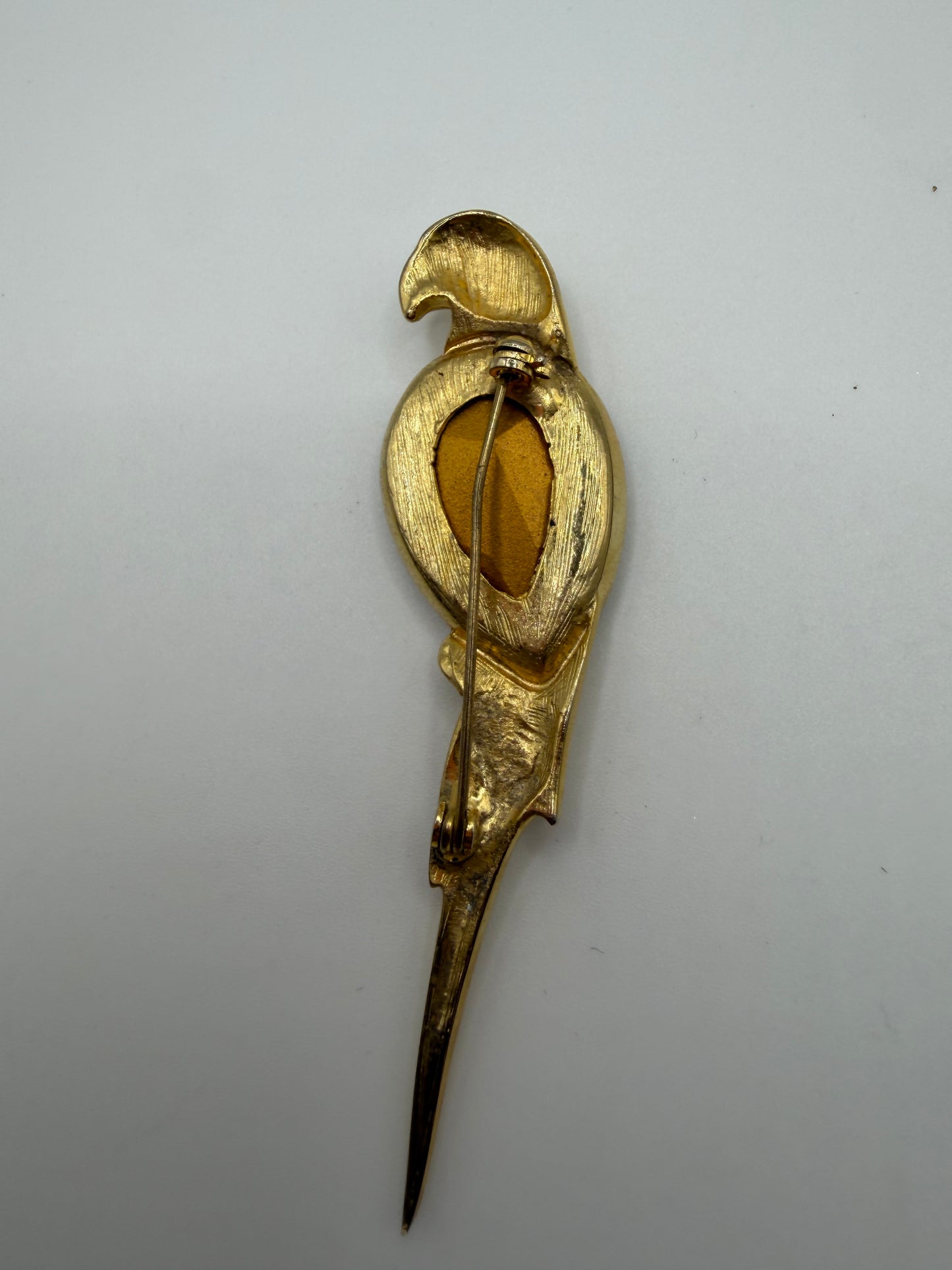 Vintage Chunky Crystal Parrot Brooch