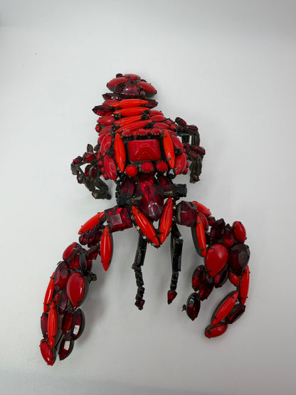 Vintage David Mandel "The Show Must Go On" Giant Rhinestone Lobster Brooch