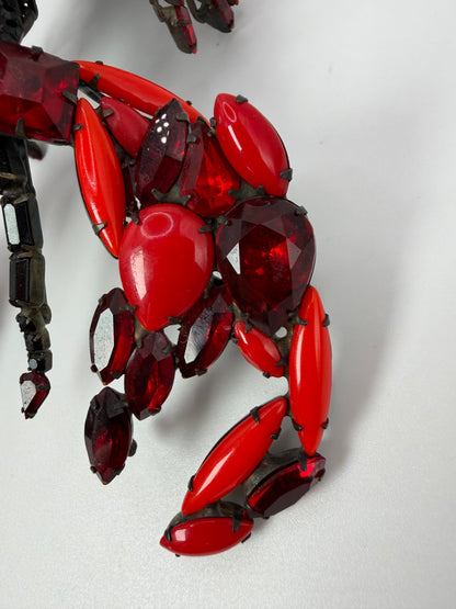Vintage David Mandel "The Show Must Go On" Giant Rhinestone Lobster Brooch