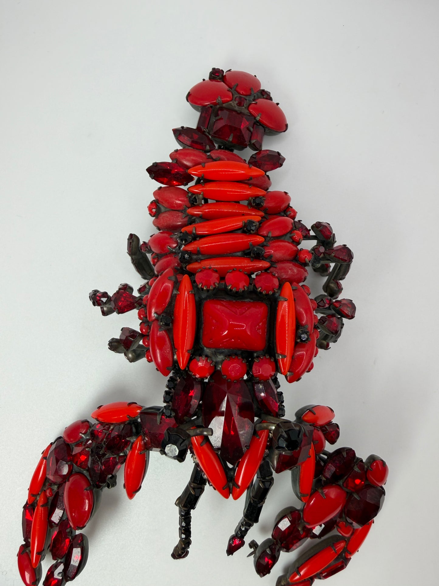 Vintage David Mandel "The Show Must Go On" Giant Rhinestone Lobster Brooch