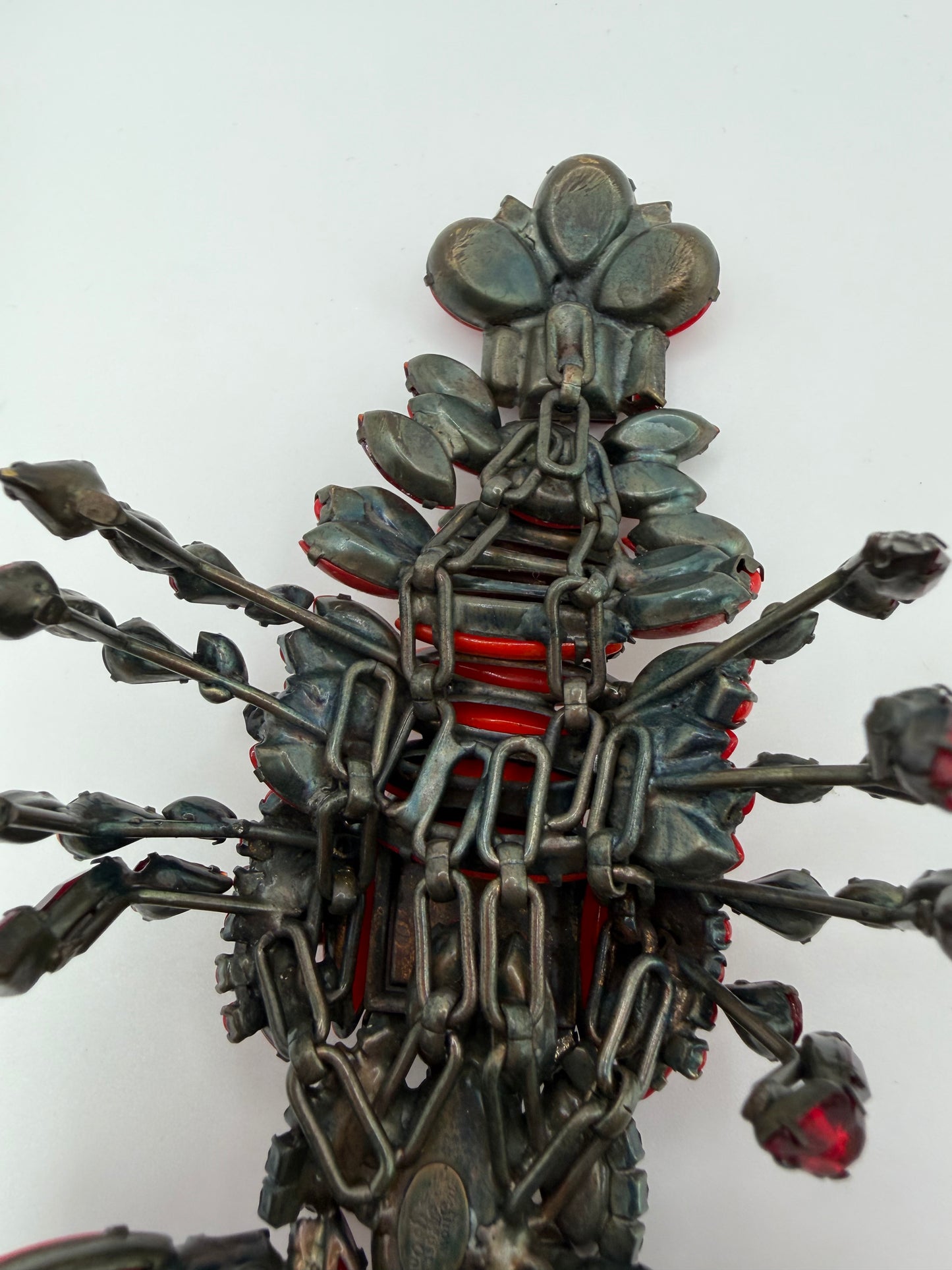 Vintage David Mandel "The Show Must Go On" Giant Rhinestone Lobster Brooch