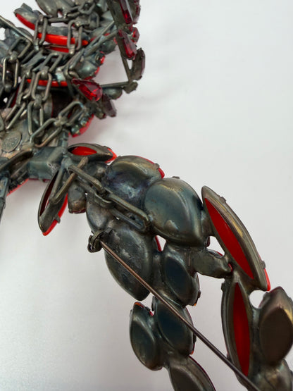 Vintage David Mandel "The Show Must Go On" Giant Rhinestone Lobster Brooch