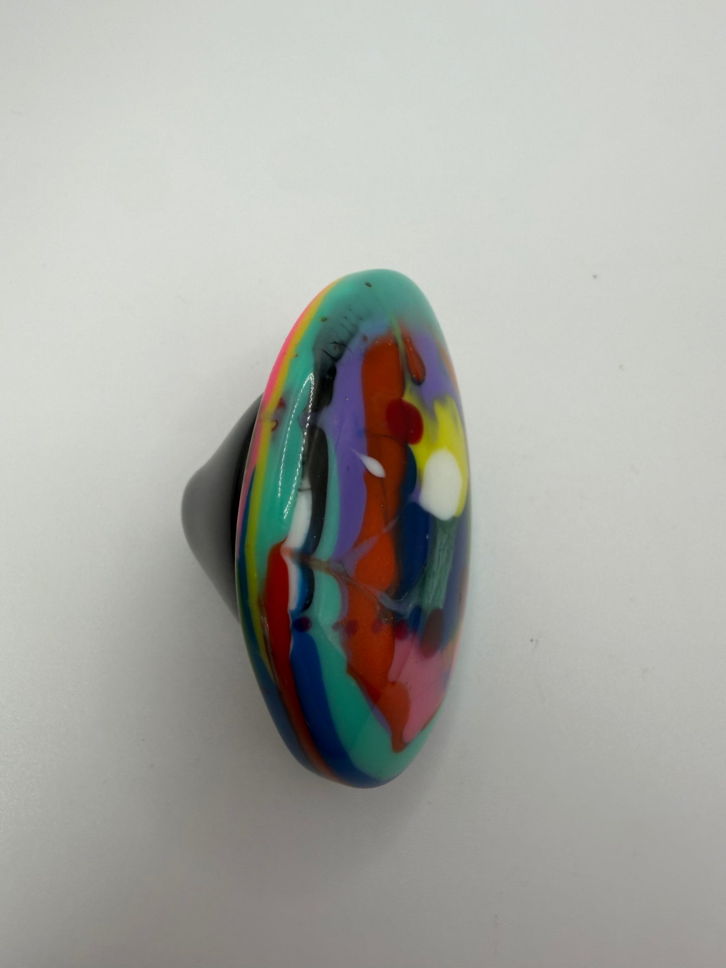 Vintage HUGE Marbled Resin Statement Ring
