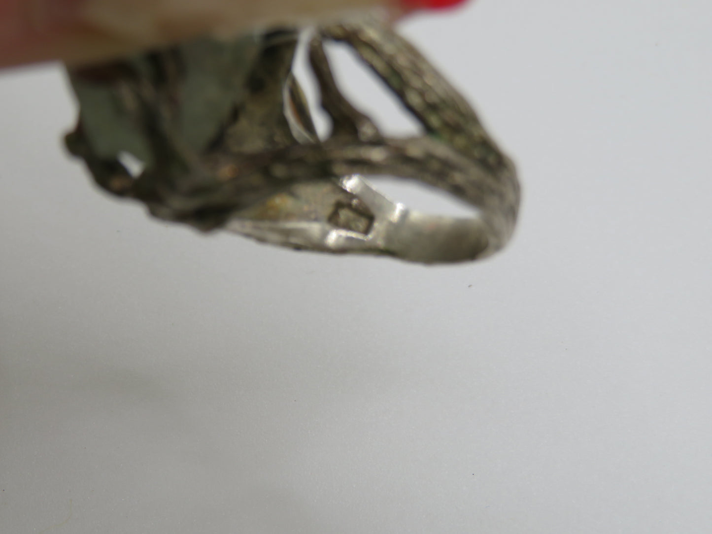 Vintage Chunky Brutalist Sterling Silver Aquamarine Ring