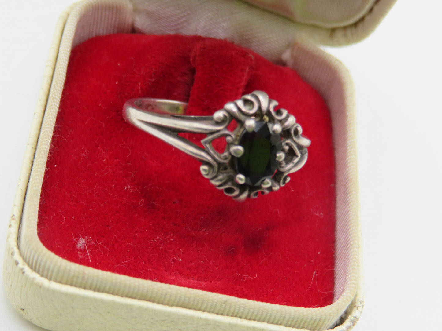 Vintage Midnight Heart Sterling Silver Sapphire Ring