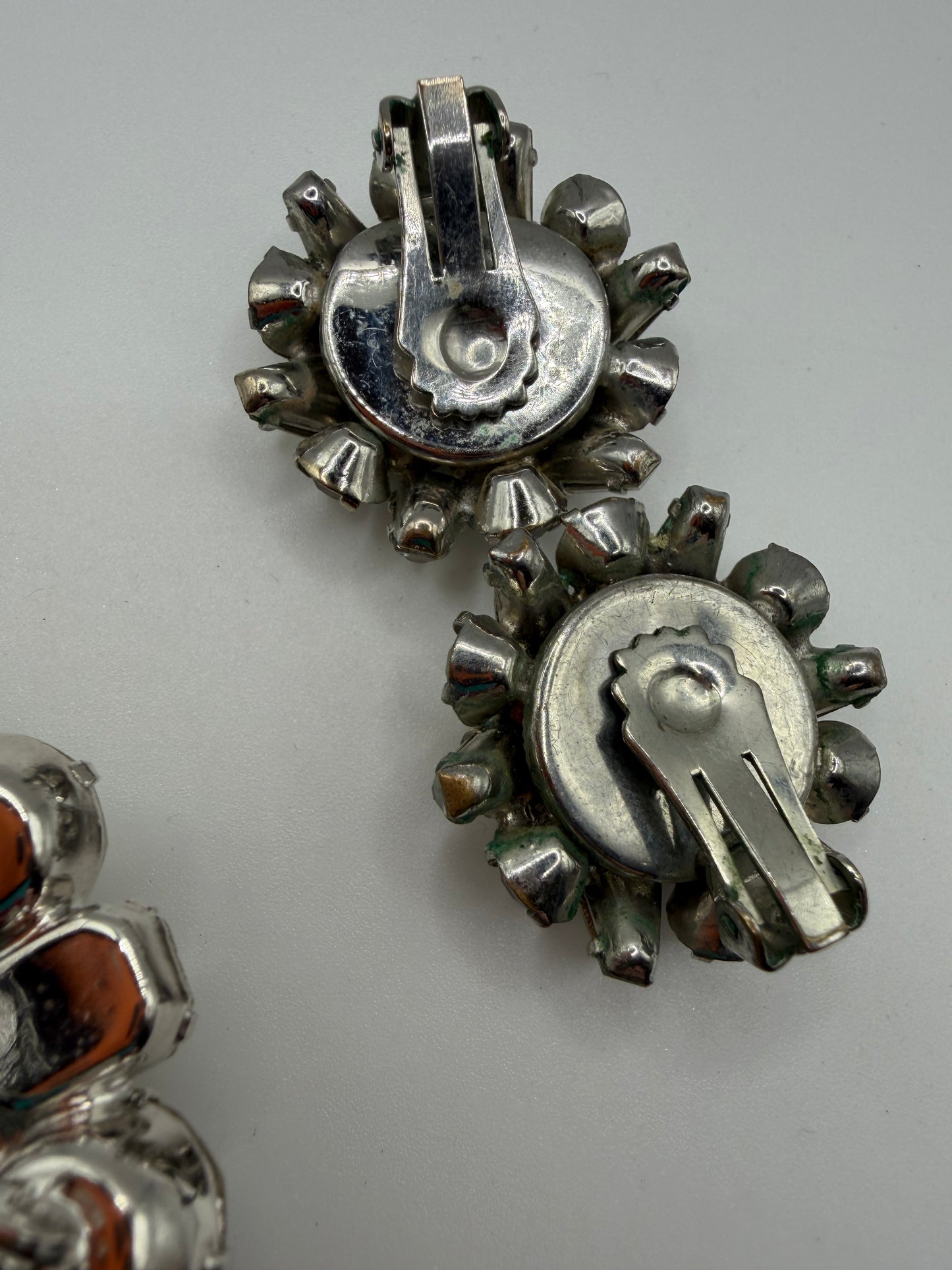 Vintage Sparkling Midcentury Domed Rhinestone Brooch & Earrings Set