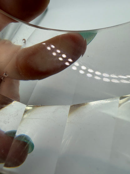 Vintage Sculptural Twisted & Faceted Clear Lucite Bangle