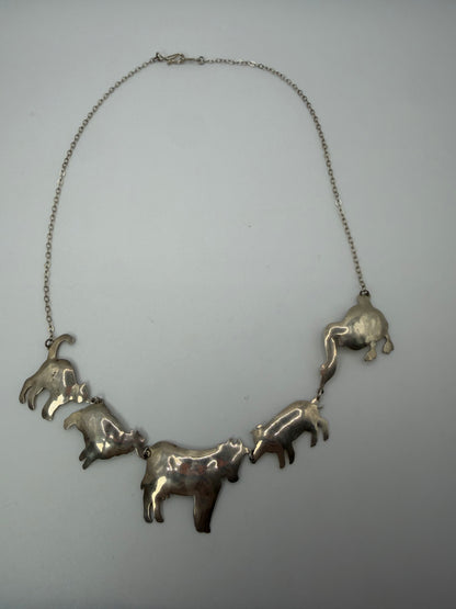 Vintage Zirkus Sterling Animal Parade Necklace