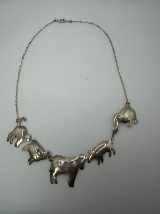 Vintage Zirkus Sterling Animal Parade Necklace