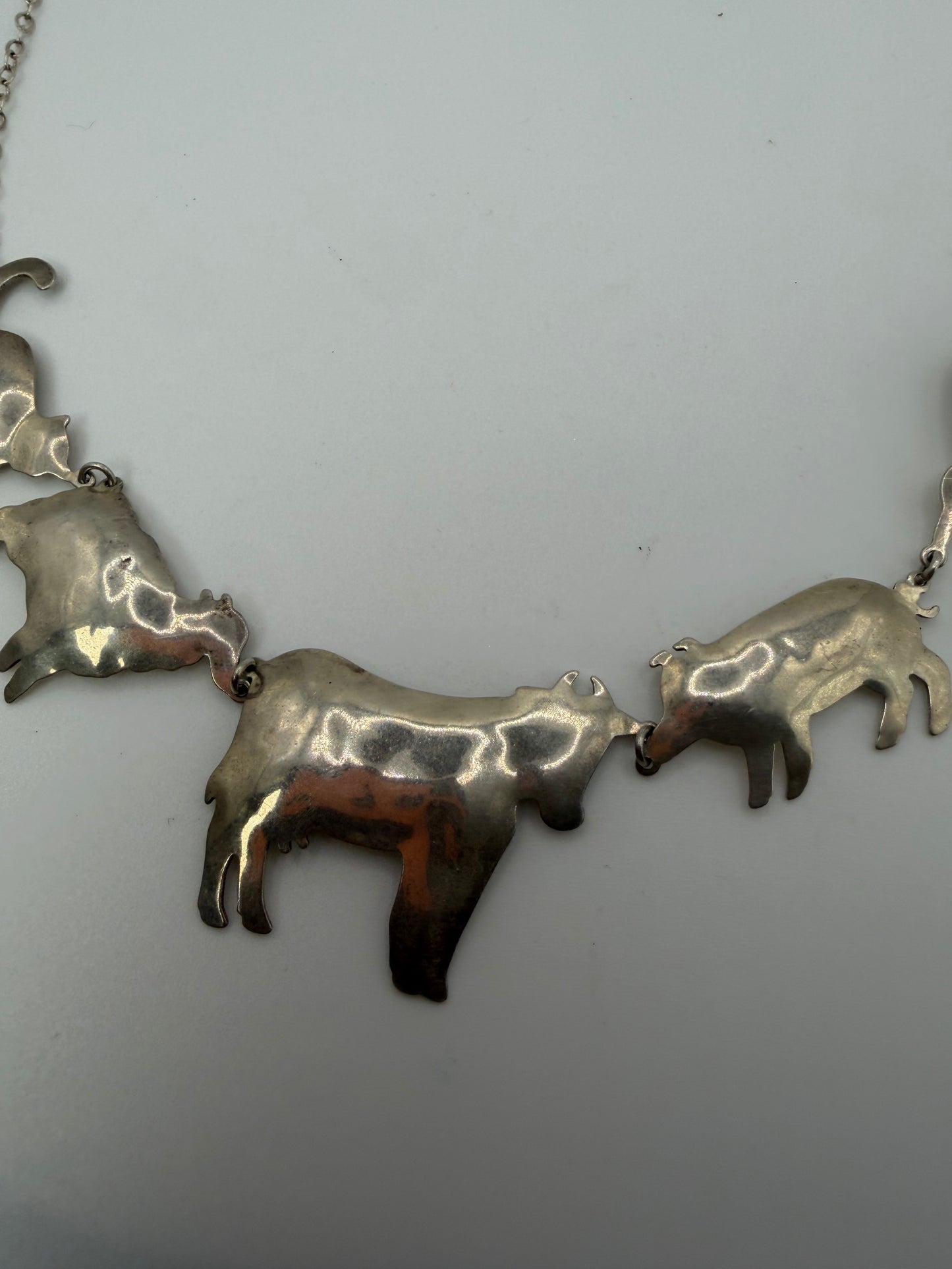 Vintage Zirkus Sterling Animal Parade Necklace