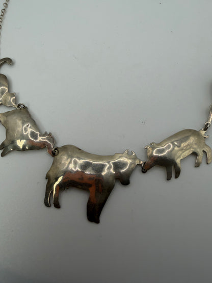 Vintage Zirkus Sterling Animal Parade Necklace