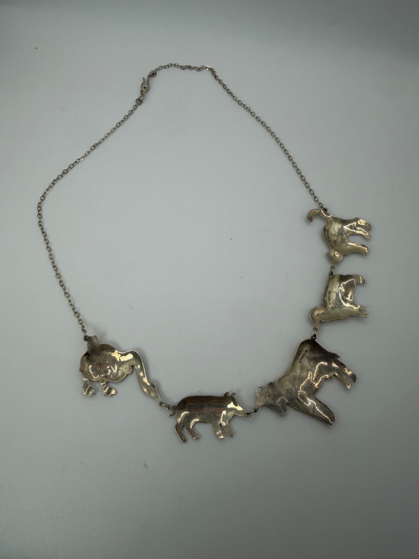 Vintage Zirkus Sterling Animal Parade Necklace