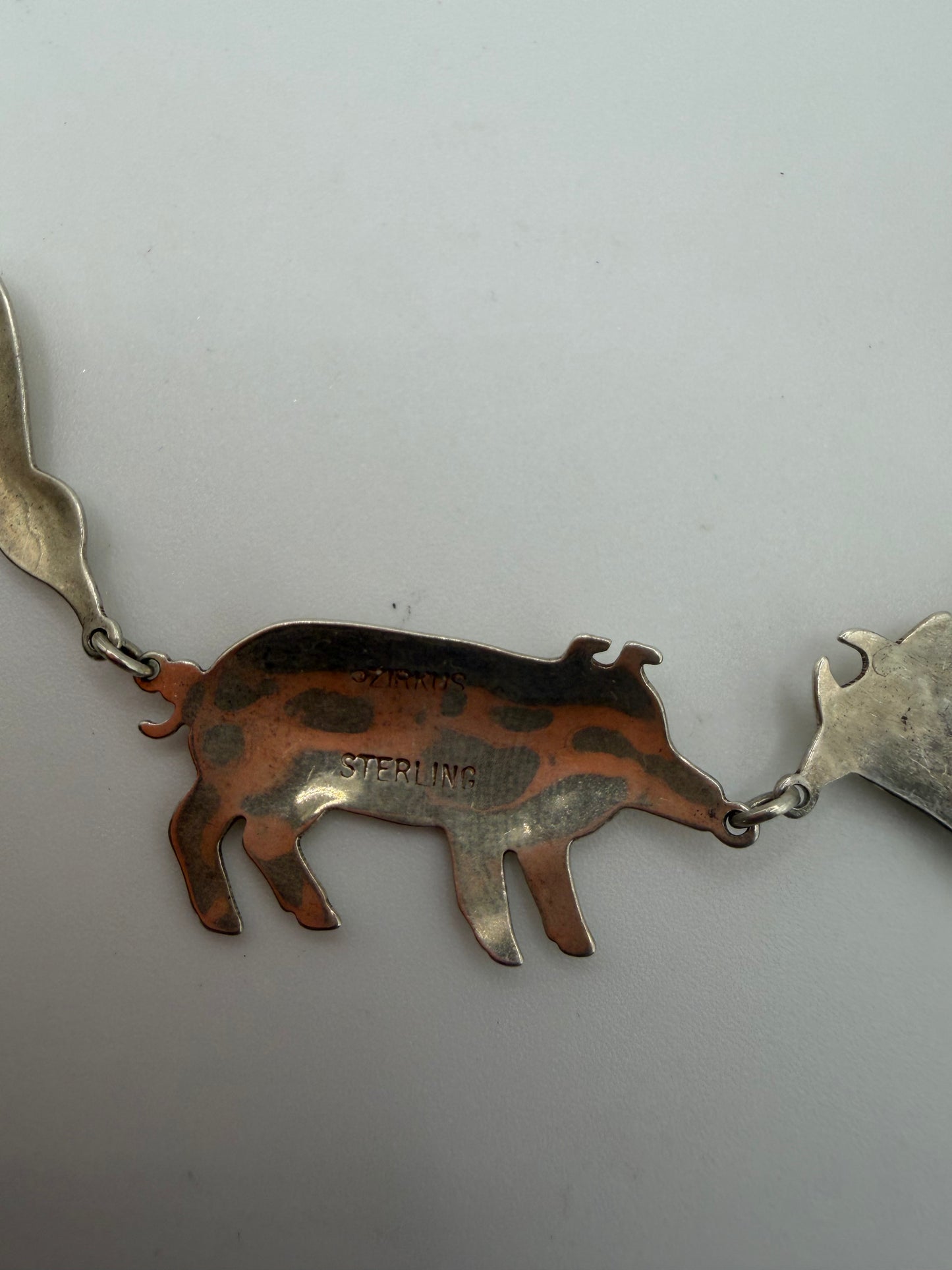 Vintage Zirkus Sterling Animal Parade Necklace