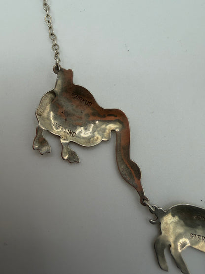 Vintage Zirkus Sterling Animal Parade Necklace