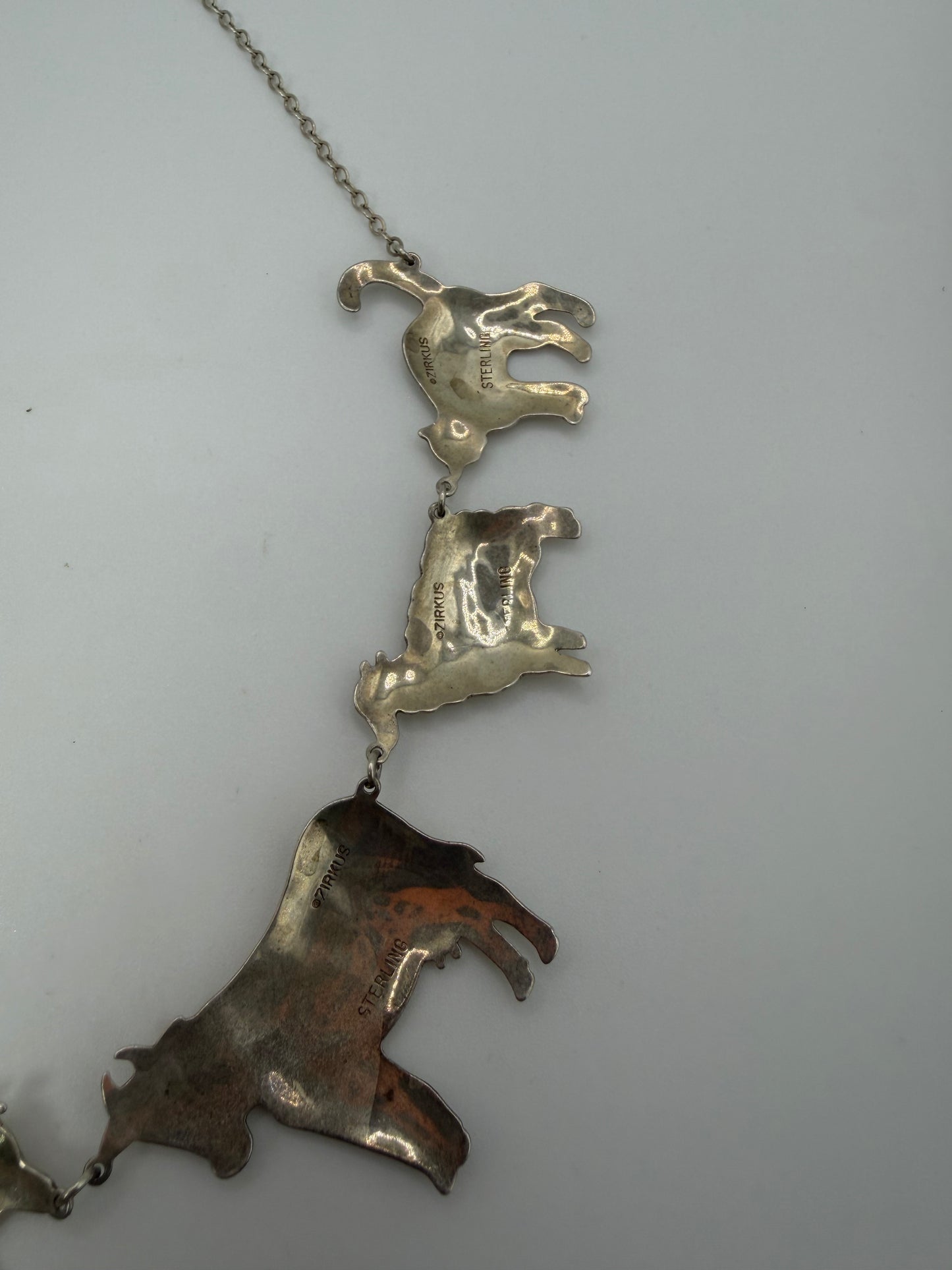 Vintage Zirkus Sterling Animal Parade Necklace