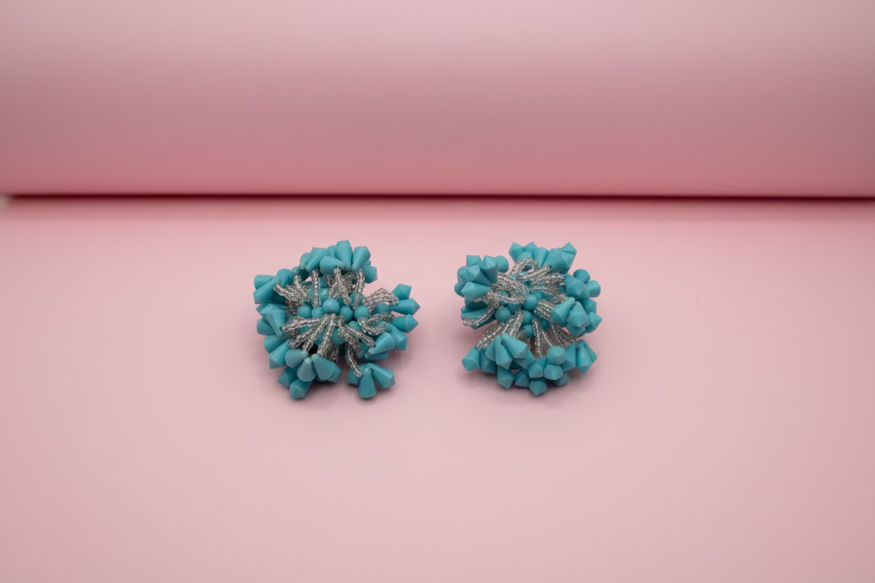 Vintage Turquoise Cha Cha Shoe Clips