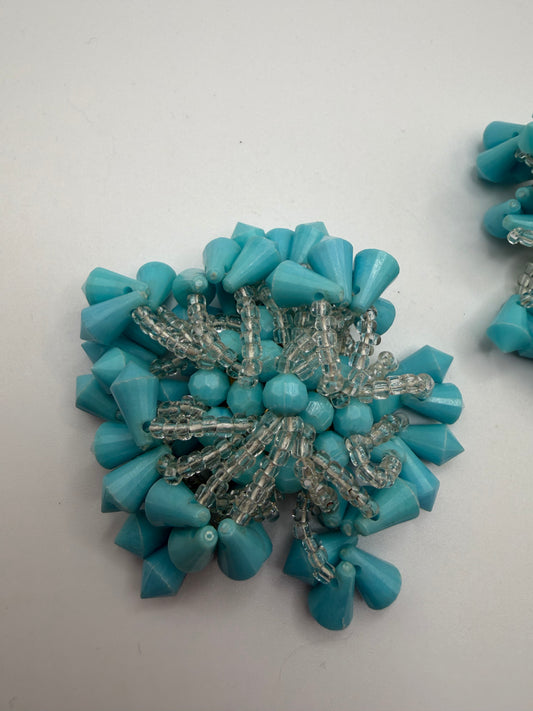 Vintage Turquoise Cha Cha Shoe Clips