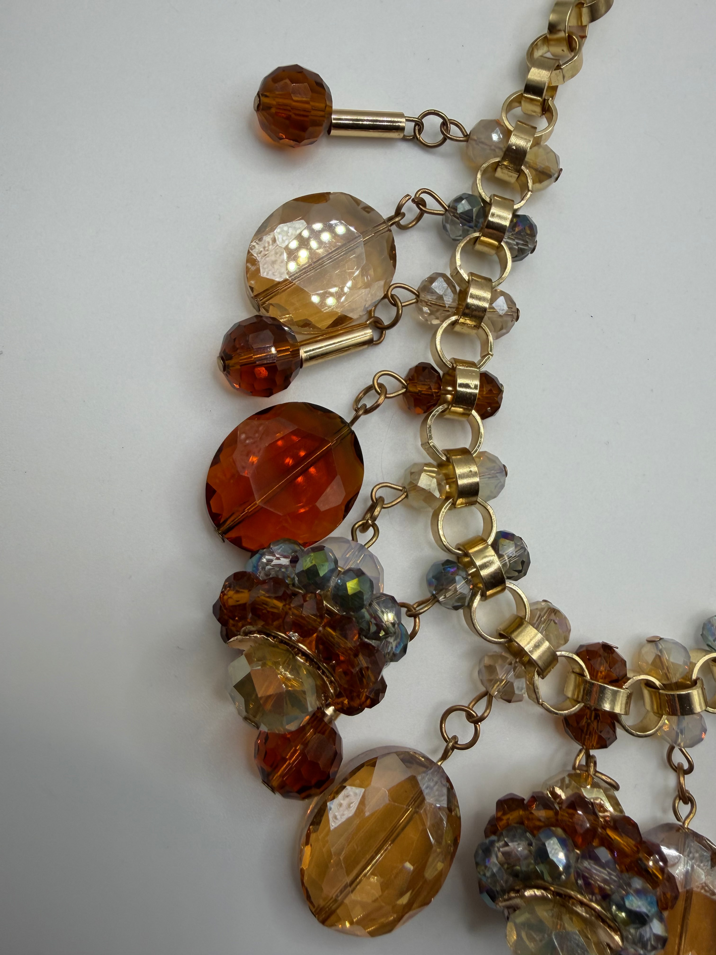 Vintage Amber Crystal Wonderland Necklace