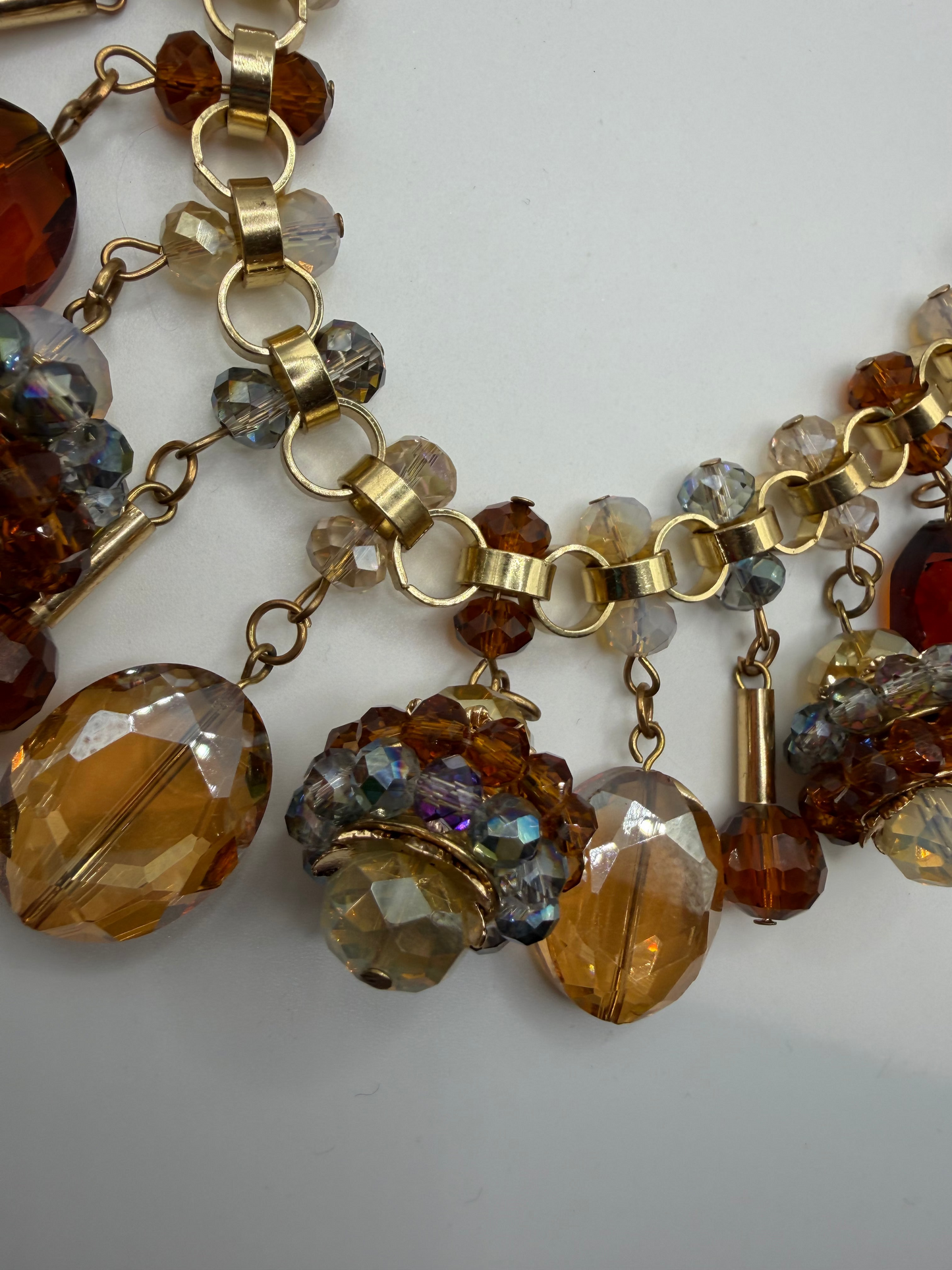 Vintage Amber Crystal Wonderland Necklace