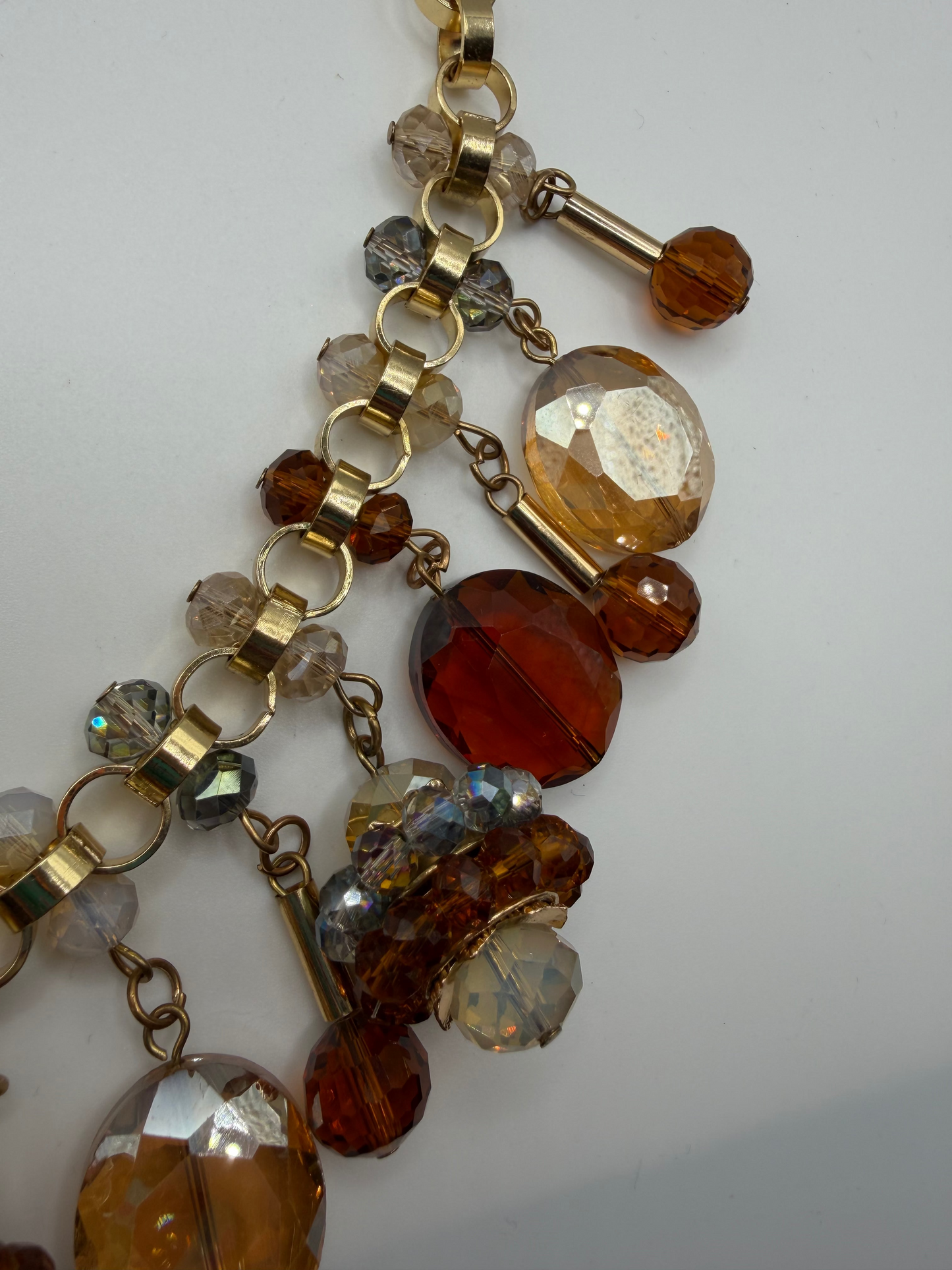 Vintage Amber Crystal Wonderland Necklace